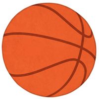 ACHOKA vloerkleed basketbal 75 cm oranje - thumbnail