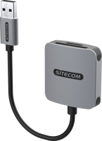 Sitecom MD-1009 geheugenkaartlezer USB 2.0 Zwart, Grijs - thumbnail