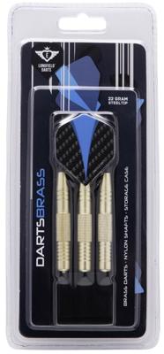 Engelhart Longfield games steeltip dartpijl set 22 gram goud/blauw 3 stuks