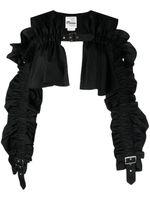 Noir Kei Ninomiya Katoenen blouse met ruches en gesp - Zwart - thumbnail