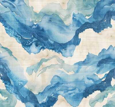 Gemarmerde golven vinyl tapijt blauw