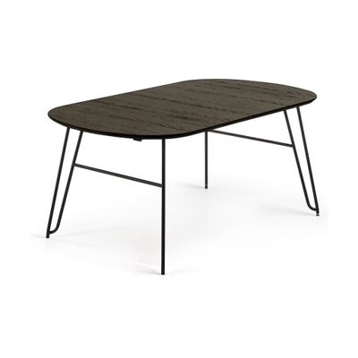 Kave Home Milian uitschuifbare eettafel 170/320x100 cm Zwart