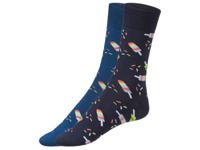 2 paar sokken (43-46, Marineblauw ijs / blauw ijs) - thumbnail