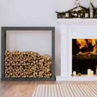 Haardhoutrek 100x25x100 cm massief grenenhout grijs - thumbnail