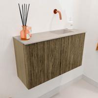 Toiletmeubel Mondiaz Joya Dlux | 70 cm | Meubelkleur Dusk | Faye wastafel Opalo Wasbak Rechts | Zonder kraangat(en)