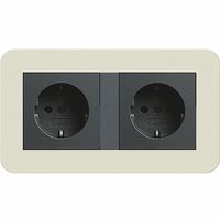 Gira E3 dubbel stopcontact zand antraciet