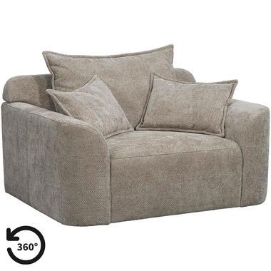 Loveseat Elsa - stof Eden - taupe - Leen Bakker