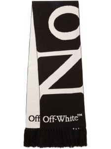 Off-White écharpe No Offence à logo intarsia - Noir
