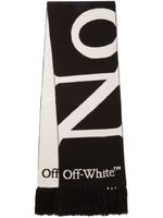 Off-White écharpe No Offence à logo intarsia - Noir