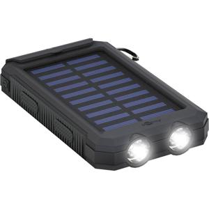 Goobay Goobay 49216 Solar Powerbank 8000 mAh, 2x USB-A Anschlüsse, LED-Anzeige, Schwarz 49216 Lader op zonne-energie Laadstroom zonnecel 200 mA 8000 mAh