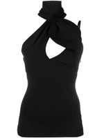 The Attico Tina crossover-neck top - Noir