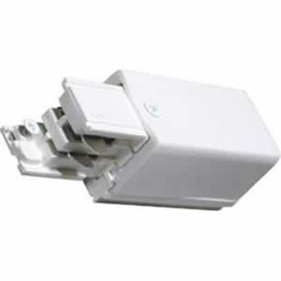 Euro 3 fase rails live end connector rechts (65 mm) wit