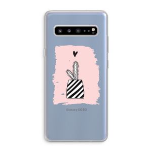 Zwart-wit cactus: Samsung Galaxy S10 5G Transparant Hoesje
