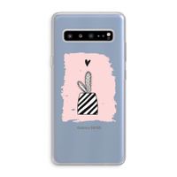 Zwart-wit cactus: Samsung Galaxy S10 5G Transparant Hoesje
