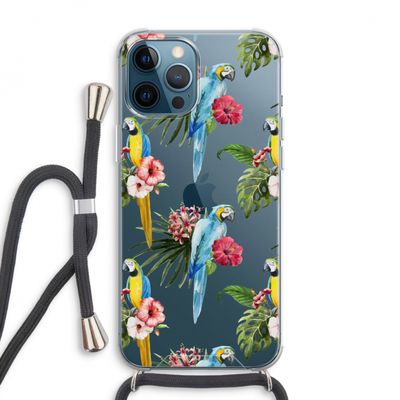Kleurrijke papegaaien: iPhone 12 Pro Max Transparant Hoesje met koord