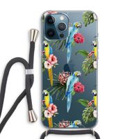 Kleurrijke papegaaien: iPhone 12 Pro Max Transparant Hoesje met koord