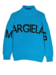 MM6 Maison Margiela Kids pull à logo en intarsia - Bleu