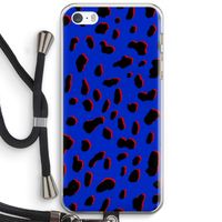 Blue Leopard: iPhone 5 / 5S / SE Transparant Hoesje met koord