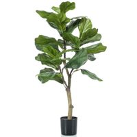Groene kunstplant ficus Lyrata 90 cm - thumbnail