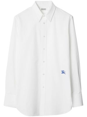 Burberry chemise en coton à motif Equestrian Knight - Blanc