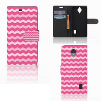 Huawei Y635 Telefoon Hoesje Waves Pink - thumbnail