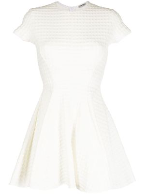 Miu Miu Pre-Owned robe en jacquard à coupe trapèze - Blanc