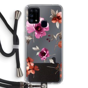 Geschilderde bloemen: Samsung Galaxy M31 Transparant Hoesje met koord