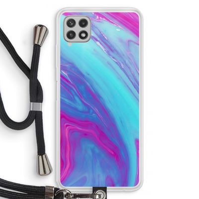 Zweverige regenboog: Samsung Galaxy A22 4G Transparant Hoesje met koord