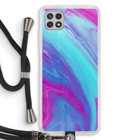 Zweverige regenboog: Samsung Galaxy A22 4G Transparant Hoesje met koord