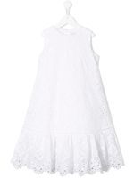 Alberta Ferretti Kids robe évasée en broderies anglaises - Blanc