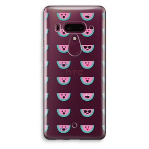 Smiley watermeloenprint: HTC U12+ Transparant Hoesje