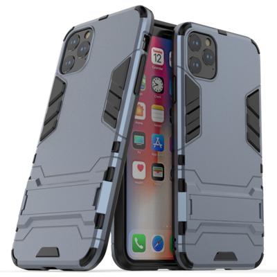 Schokbestendige PC + TPU case met houder voor 11 Pro Max (Navy)