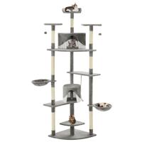 VidaXL Kattenkrabpaal met sisal krabpalen 203 cm grijs en wit