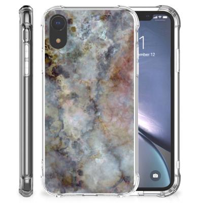 Apple iPhone Xr Anti-Shock Hoesje Marmer Grijs Apple iPhone Xr Anti-Shock Hoesje Marmer Grijs