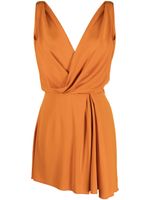 Alberta Ferretti robe drapée à col v - Orange