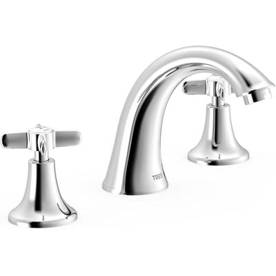 Wastafelkraan Tres Classic | Opbouw | Mengkraan | Laag model | 2-hendels | Rond | Chroom