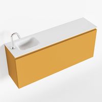 Toiletmeubel Mondiaz Olan | 120 cm | Meubelkleur Ocher | Lex wastafel Talc Links | 1 kraangat