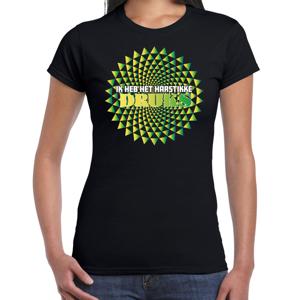 Foute party t-shirt voor dames - Ik heb het hartstikke druks - groen - carnaval/themafeest