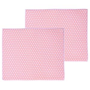Afwas afdruipmat keuken - 2x - absorberend - microvezel - roze bloem - 40 x 48 cm