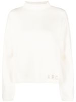 A.P.C. pull en laine à logo imprimé - Tons neutres - thumbnail