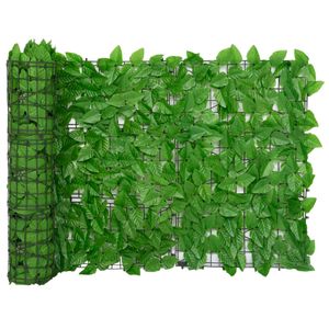 Balkonscherm met groene bladeren 300x75 cm