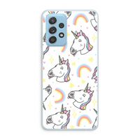 Rainbow Unicorn: Samsung Galaxy A73 Transparant Hoesje
