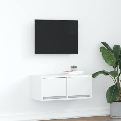 Tv-meubel 60x31x25,5 cm bewerkt hout wit