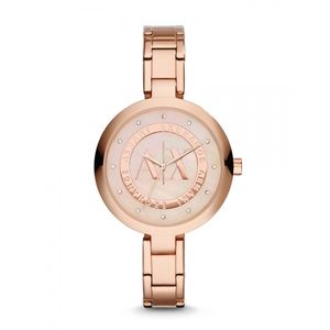 Horlogeband Armani Exchange AX4225 Staal Rosé 7mm