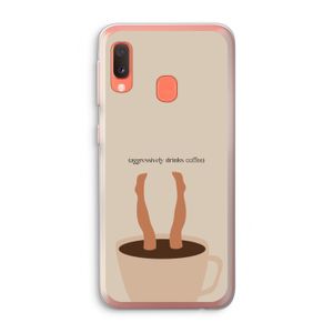 Aggressively drinks coffee: Samsung Galaxy A20e Transparant Hoesje
