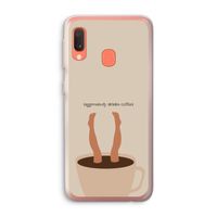 Aggressively drinks coffee: Samsung Galaxy A20e Transparant Hoesje