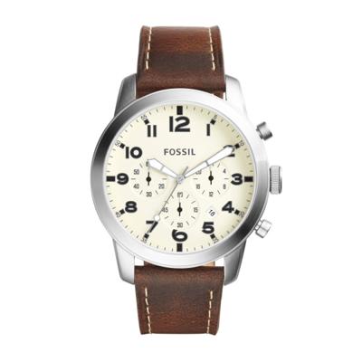 Horlogeband Fossil FS5146 Leder Bruin 22mm