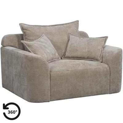 Leen Bakker - Loveseat Elsa - Eden - Stof - Taupe - 99x128x84 Cm