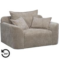 Leen Bakker - Loveseat Elsa - Eden - Stof - Taupe - 99x128x84 Cm