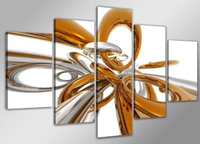 Schilderij - Abstract, 200x100cm 5-luik